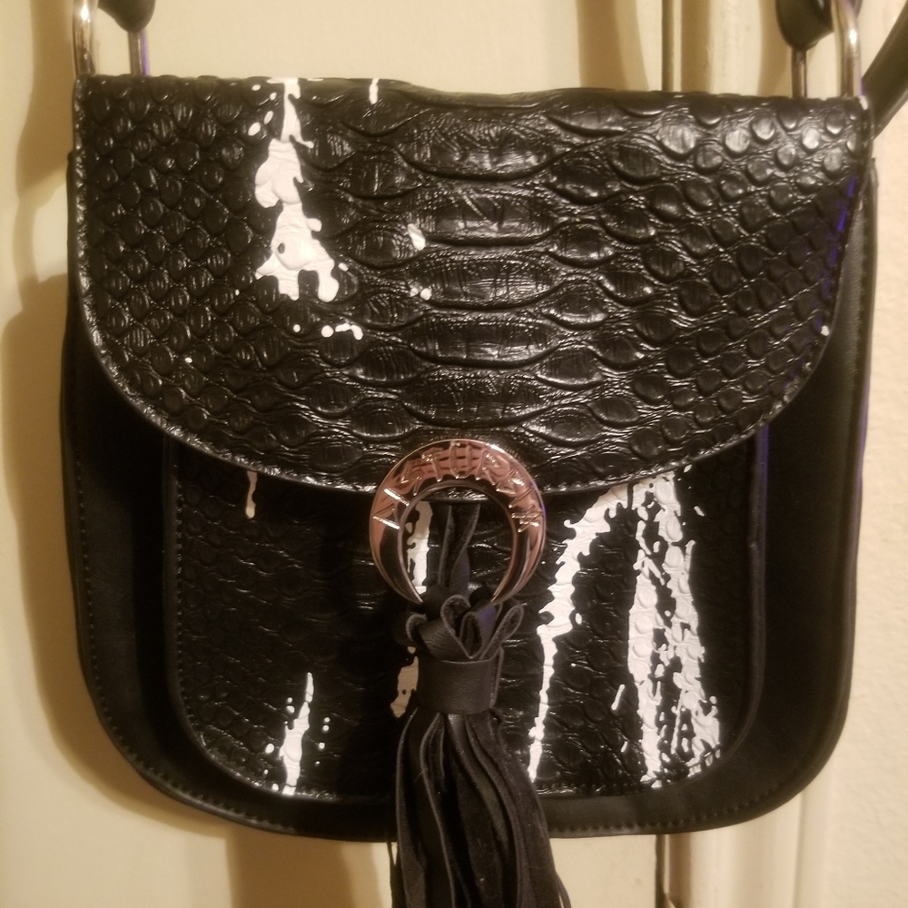 Disturbia Snakeskin Over the Shoulder Purse